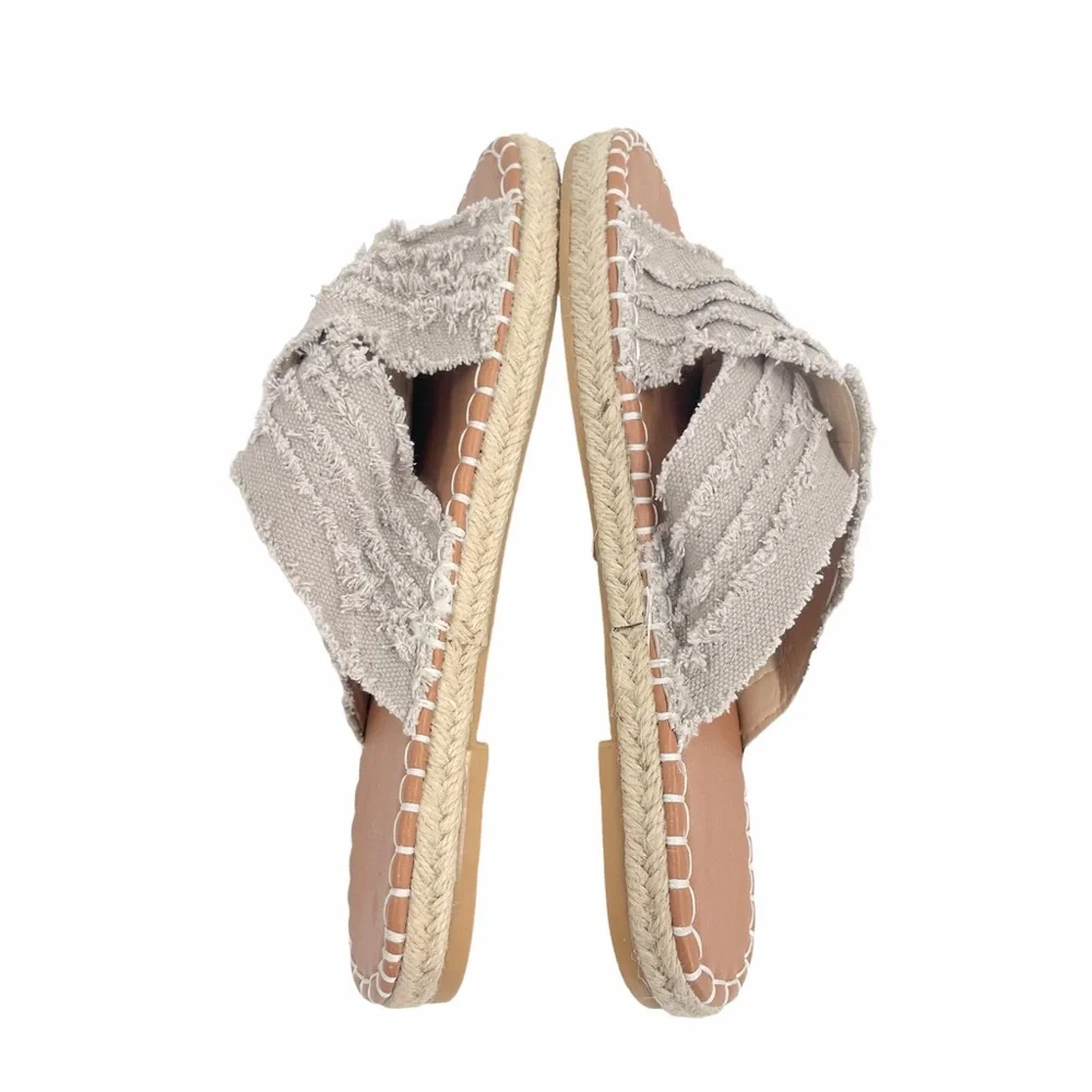 Women’s Flat Shoes Slip On Mule Espadrille Sandals Size 9